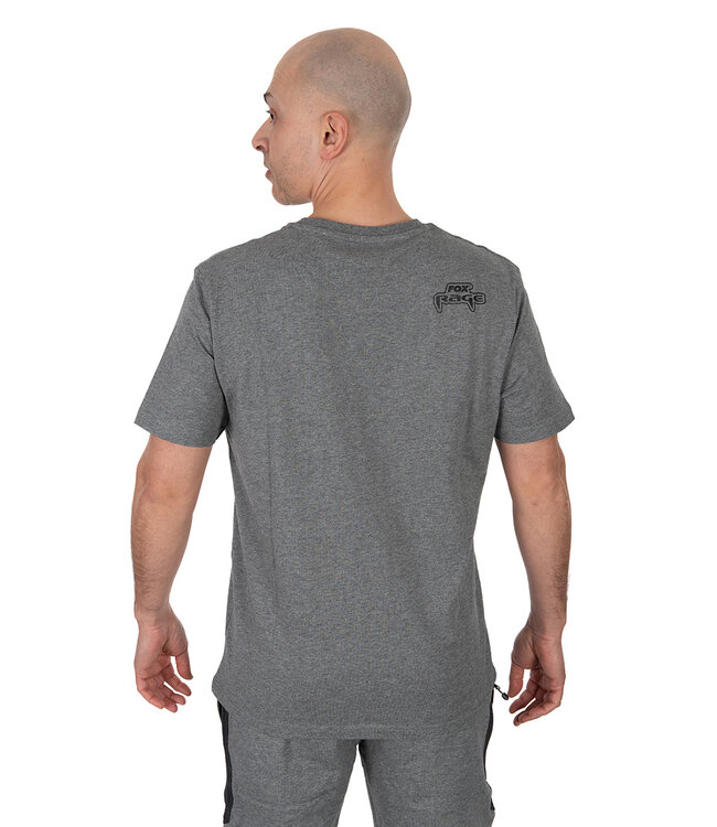 Fox Rage Voyager Grey T – T-Shirt Lifestyle Marl Grey avec Branding Fox Rage et R Shield en 100% Coton