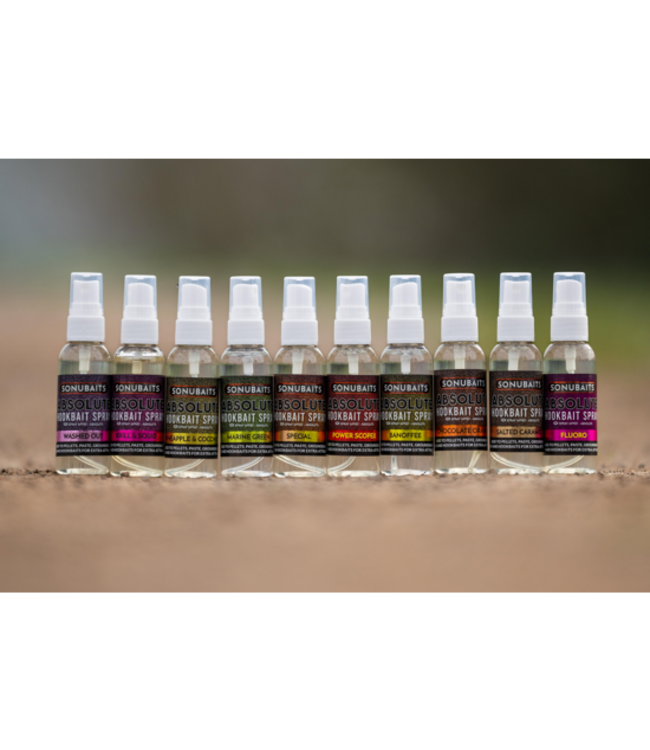 Sonubaits Absolute Bait Spray – Stark Konzentriertes Flüssiges Bait Spray für Hookbaits, Feeder, Wafters, Band’ums Sinkers und Spike’ums