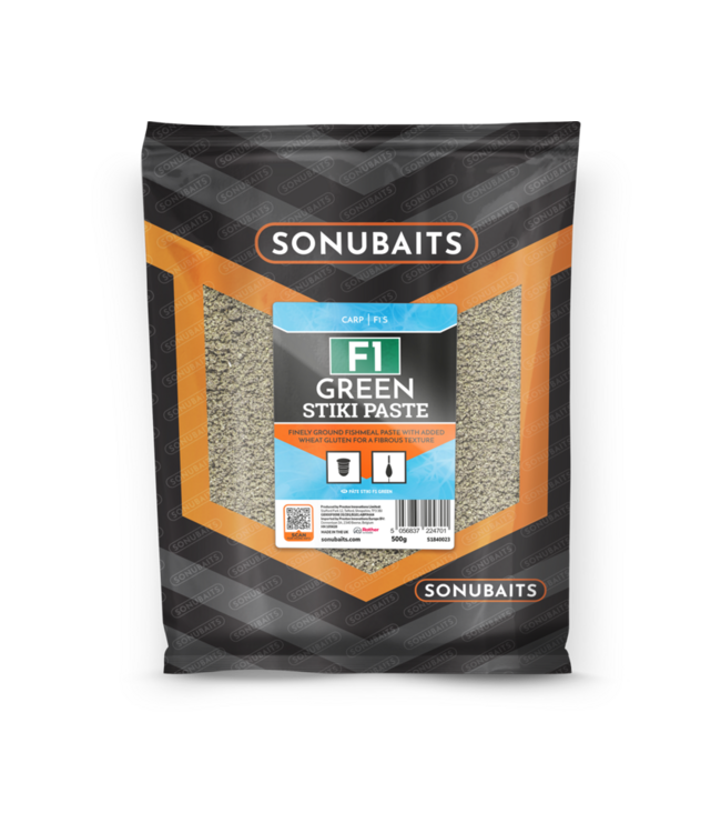 Sonubaits Stiki Paste 500g Green, Red ou Original – Mix à Pâte à Base de Pellets Finement Broyés, Fishmeal et Gluten de Blé pour Eschage et Pêche à la Pâte