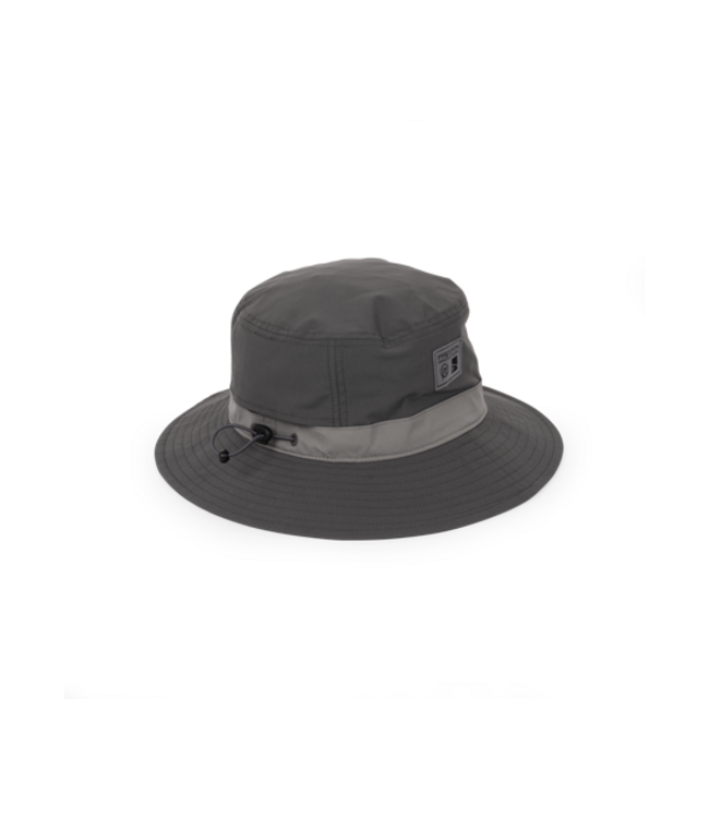 Preston Boonie Grey of White – Lichte Visserijhoed met Geventileerde Panelen, Brede Rand en Verstelbaar Afneembaar Koord