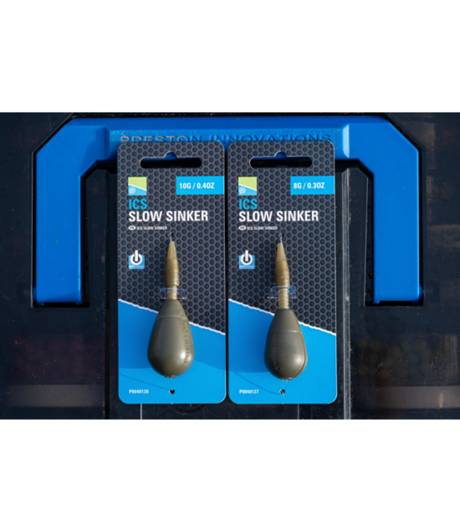 Preston ICS Slow Sinker 8g of 10g – Langzaam Zinkende ICS Feeder met Forward Loading Design voor Vis in Meerdere Waterlagen