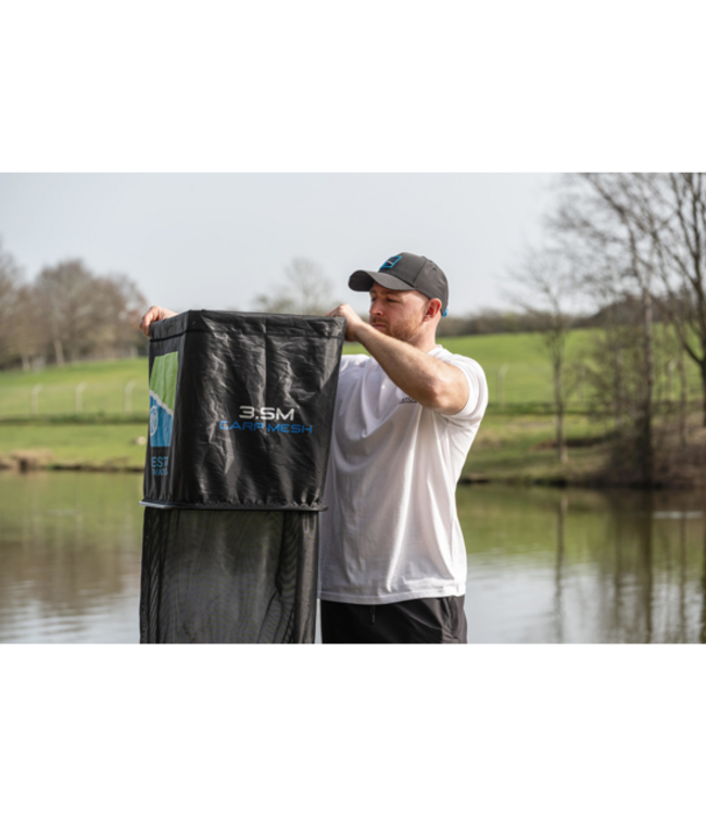 Preston Dura Keepnet Carp Mesh – Extra Sterk Leefnet met Externe Aluminium Ringen, Verstelbare Hoekvergrendeling en Duurzaam Carp Mesh