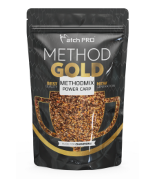 MatchPro Method Mix Gold 700g Dark Carp, Energy Carp of Power Carp – Method Mix voor Method Feeder met Pelletfractie, Actieve Werking en Karpergerichte Aantrekkingskracht