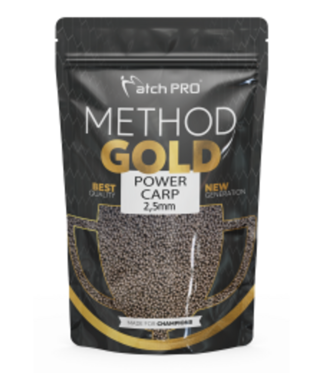 MatchPro Method Gold Power Carp Pellet 700g 1.5mm of 2.5mm – Premium Wedstrijdpellets voor Method Feeder en Dressuurwateren