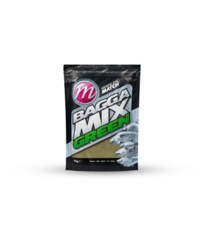 Mainline Bagga Mix Groundbait 1kg Dark, Green of Natural – Pelletrijk Lokvoer voor Vaste Hengel, Feeder, Method en Hybrid Feeder
