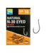 Preston Natural N-30 Eyed-Barbed – Ooghaak met Weerhaak, Medium Draad en Gebogen Punt voor Wormen, Mais en Band’ums