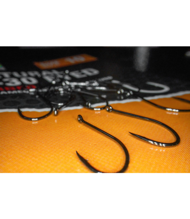 Preston Natural N-30 Eyed-Barbed – Ooghaak met Weerhaak, Medium Draad en Gebogen Punt voor Wormen, Mais en Band’ums