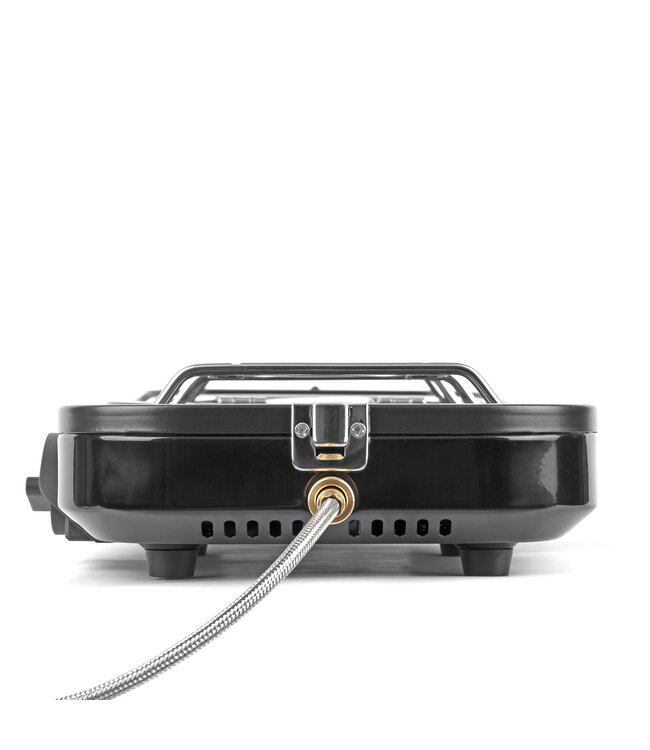 Sonik Sizzla 2 Burna Stove – Réchaud de Camping Portable 2 Feux avec Allumage Push-Button, Réglages Indépendants et Plaque de Cuisson