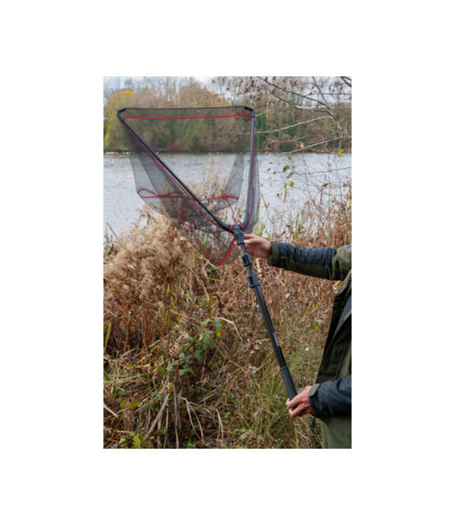 Zebco 1.50m Auto Net Tele 50cm ou 70cm – Épuisette Triangulaire Compacte avec Manche Télescopique en Aluminium et Filet Respectueux du Poisson