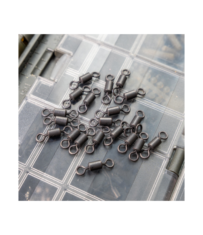 Avid Carp Outline Swivels Size 7 20pcs – Émerillons Anti-Reflet pour Montages Leadclip ou Inline, Compatibles avec les Avid Pinned Leadclips