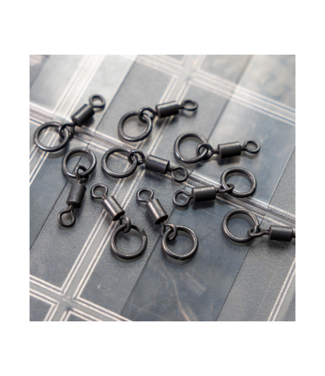 Avid Carp Outline Ring Swivels Size 7 oder Size 11 – Anti-Glare Ringwirbel für Leadclip, Inline, Helicopter und Chod Rigs mit Besserer Rigflexibilität