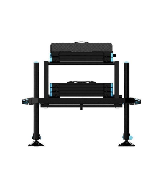 Garbolino Station D36 Competition 800 Full Black – Station de Compétition Modulaire avec 6 Pieds D36 Noirs, Châssis Spider, Casiers AIRVENT et Repose-Pieds Coulissant
