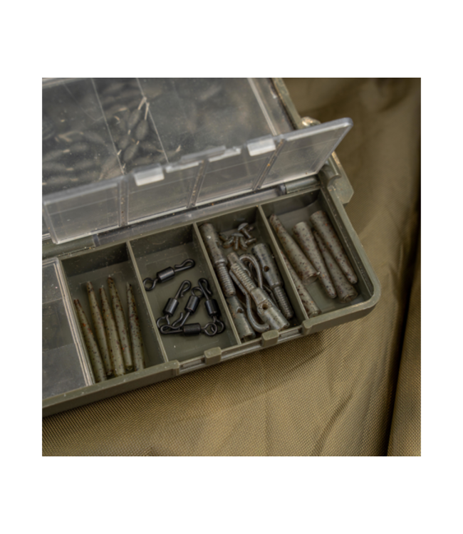 Avid Carp Outline FleckTone Pinned Quick Change Lead Clip Kit – All-in-One Kit met Pinned Lead Clips, QC Swivels, Naked Rubbers en Anti-Tangle Sleeves voor Veilige en Snelle Karpermontages