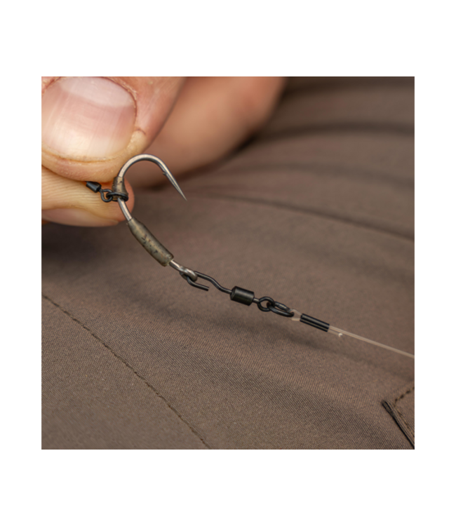 Avid Carp Outline Flecktone Ronnie Sleeve Kit – Wiederverwendbare Ronnie Sleeves und Swivels für schnelle Hakenwechsel