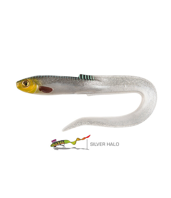 Fox Rage Slick Eel 21cm – Grand Leurre Souple Carnassier avec Action Curly Tail et Coloris UV