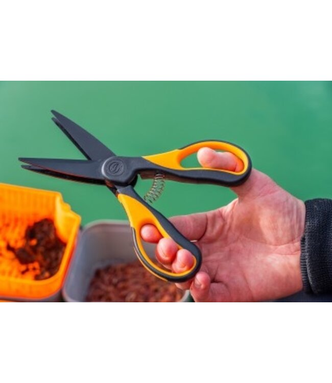 Guru Worm Scissors – Extra Scherpe Wormenschaar met Dubbele Gekartelde Bladen en Ergonomische Soft-Touch Grip