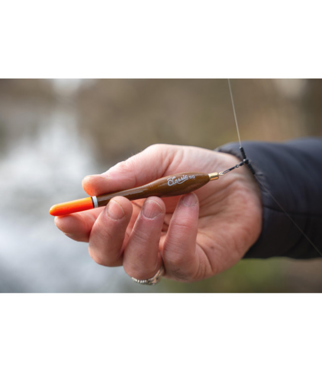 Korum Classic Loaded Body Waggler – Waggler Préplombé Très Porteur avec Poids Laiton et Émerillon