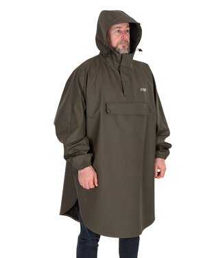 Fox Khaki Poncho One Size – Waterdichte Poncho voor Vissen en Regenweer
