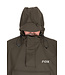 Fox Khaki Poncho One Size – Ruimvallende Waterdichte Regenponcho met Gelaste Naden, Stormflappen en Borstzak