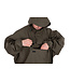 Fox Khaki Poncho One Size – Weiter wasserdichter Regenponcho mit verschweißten Nähten, Sturmklappen und Brusttasche