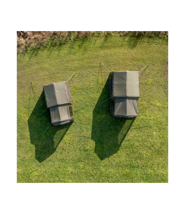 Avid Carp InflataHouse – Ruime Opblaasbare Khaki Social Shelter met Tunnel Porch, 10.000mm Waterdicht Doek en Condensatieschild