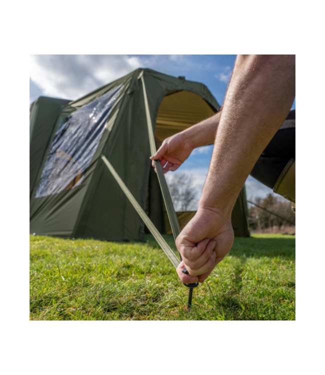 Avid Carp InflataHouse – Ruime Opblaasbare Khaki Social Shelter met Tunnel Porch, 10.000mm Waterdicht Doek en Condensatieschild