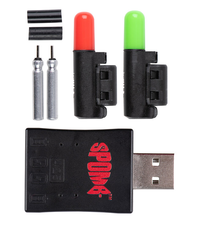 Fox Spomb Light – Lampe Spomb Amovible Rechargeable avec LED Rouge et Verte, Chargeur USB et Sleeves Silicone