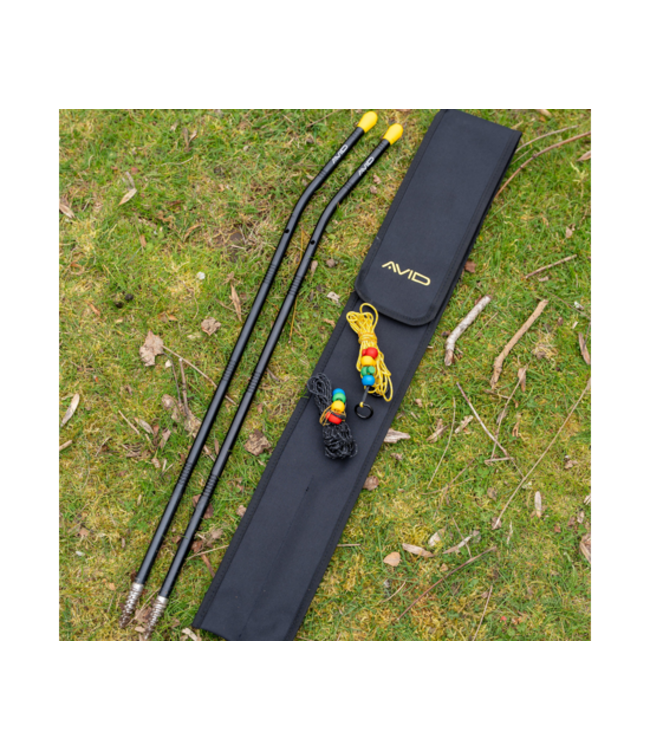 Avid Carp All-Terrain Yard Sticks – Distance Sticks Aluminium Anodisé avec Pointes Inox, T-Bar et Cordons de Mesure
