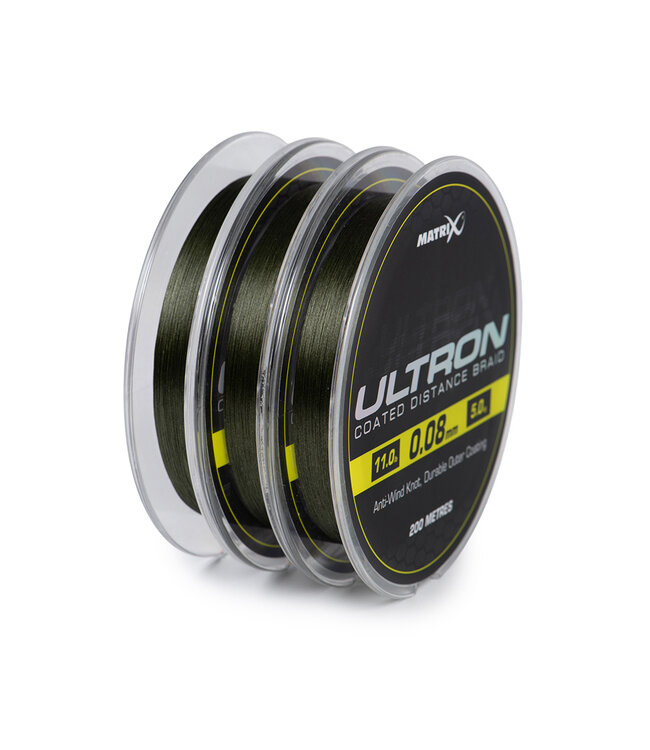 Matrix Ultron Coated Braid 200m – Gecoate 8 PE Microvezel Gevlochten Lijn met Anti-Pruik Coating en Nul Rek