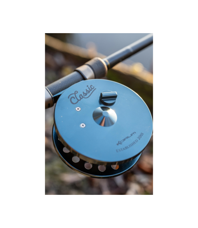 Korum Classic Centrepin 4.0 NMB – Moulinet Centrepin 4 Inch avec 2 Nippon Miniature Bearings et Poignées Style Rosewood