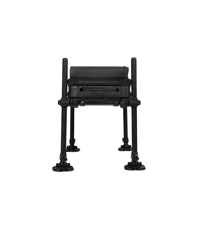 Matrix F25 Pro Super Lite Seatbox Black – Aluminium Lichtgewicht Seatbox met 25mm Poten, Deep Side Drawer en Gevoerde Zitting