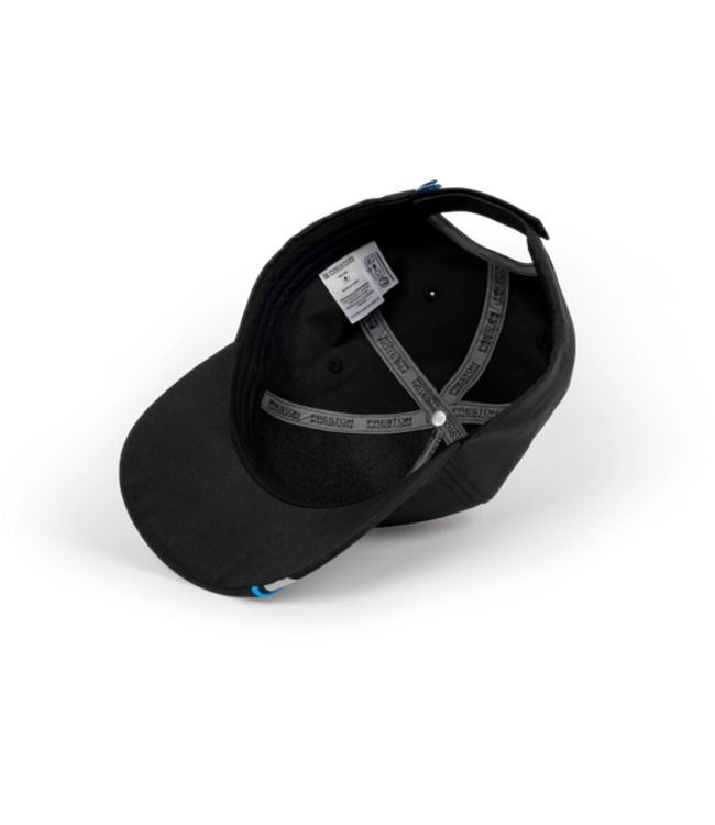 Preston Black Apex Cap – Lichtgewicht Ripstop-Stijl Viscap met Subtiele Branding en Verstelbare Pasvorm