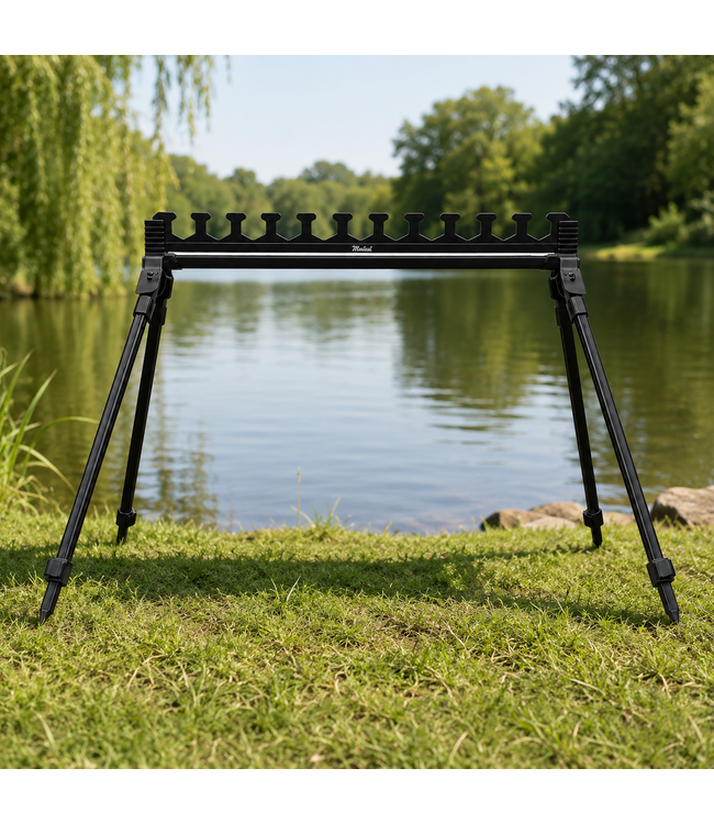 Malevé Luxe Roost Kit 12 Sections – Verstelbare Roost van 70cm met 12 T-Vormige Steunen voor Kits, Hengeldelen en Feeders