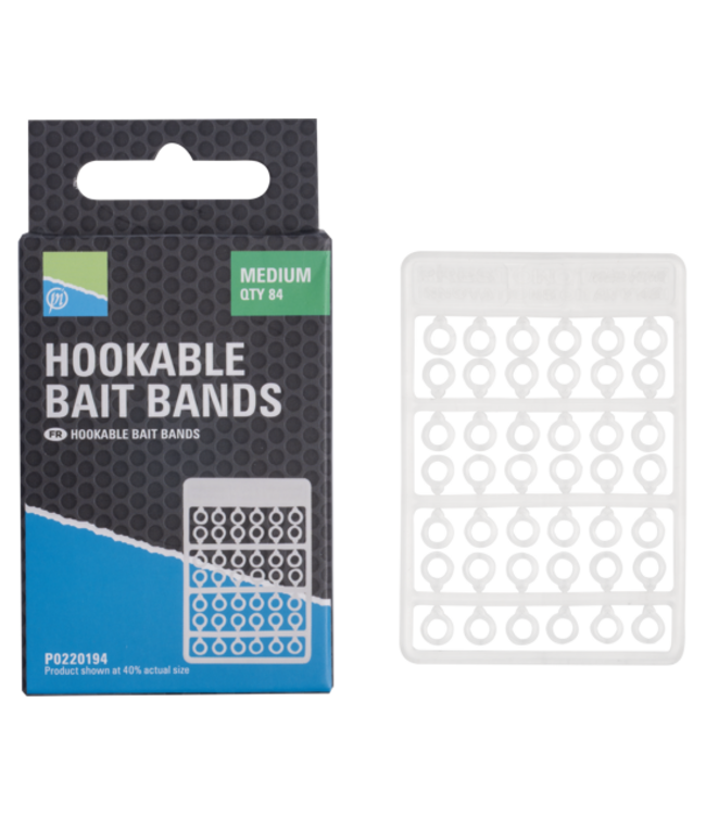 Preston Hookable Bait Bands – Bagues Élastiques Solides avec Boucle Hookable pour Hair Rigs et Pellets de 4 à 8mm