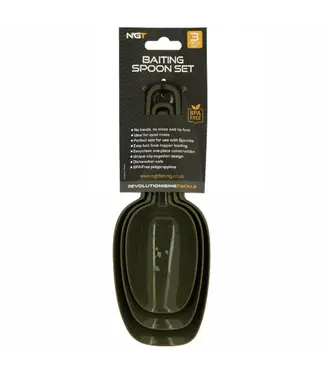 NGT 3pc Baiting Spoon Set – 3 Futterschaufeln für PVA, Spodmix und Spomb