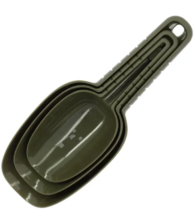 NGT 3pc Baiting Spoon Set – 3-teiliges Futterschaufel-Set für PVA Bags, Spodmix, Spombs, Bait Launcher und Futterboote