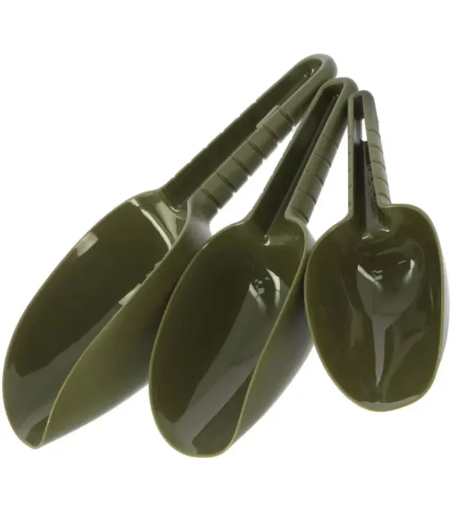 NGT 3pc Baiting Spoon Set – 3-teiliges Futterschaufel-Set für PVA Bags, Spodmix, Spombs, Bait Launcher und Futterboote
