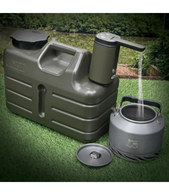 NGT Auto Water Tap – USB-wiederaufladbarer automatischer Wasserhahn mit klappbarer Düse und Timer-Tasten für Bivvy, Camping und Wasserkanister