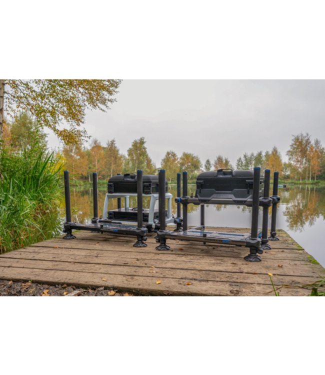 Preston Absolute 5G Station – Lichtgewicht Modulaire Zitkist met 6 Telescopische 36mm Poten, Full-Access Ladesysteem en Mag Lok Units
