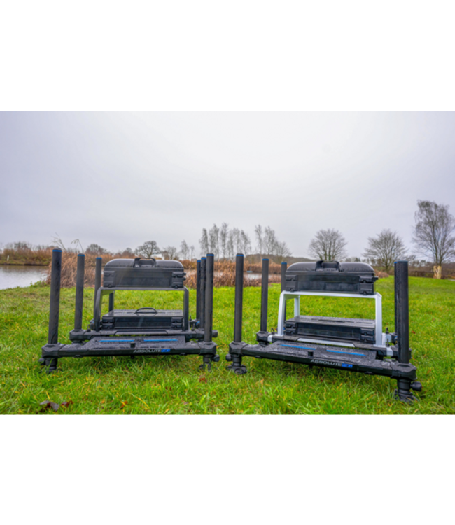 Preston Absolute 5G Station – Leichte modulare Sitzkiepe mit 6 teleskopischen 36mm Beinen, Full-Access Schubladensystem und Mag Lok Units