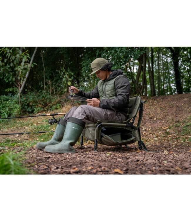 Korum Progress Ruckchair SS – Chaise de Pêche avec Cadre Acier, Carryall Intégré, Bretelles Sac à Dos et Fond Rigide