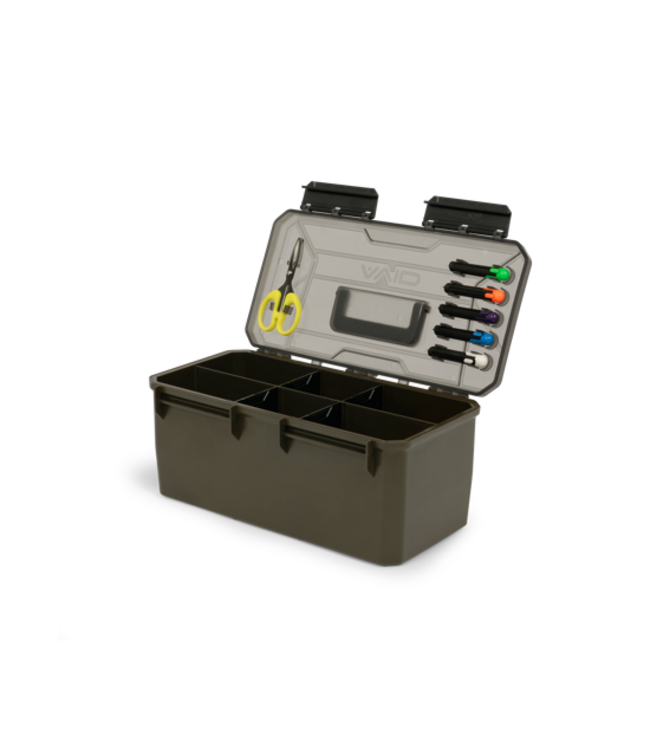 Avid Carp XL Reload Accessory Box – Weather-Sealed Tacklebox met Rig Board voor 60 Rigs, Verdelers en Titanium Retracta Tools