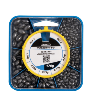 Zebco Trophy Split Shot Assortment 170g – Sortiment ovale Bleischrote