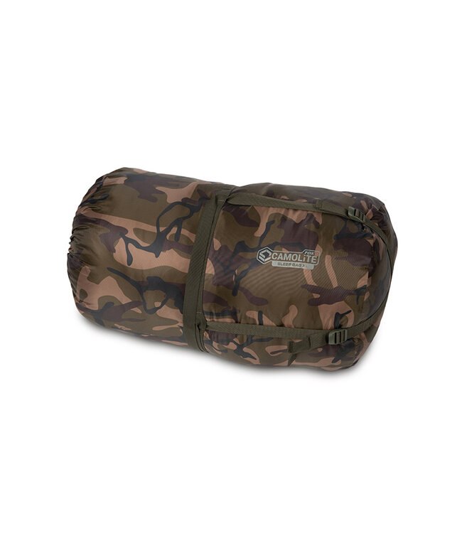 Fox Camolite Sleeping Bag – Sac de Couchage Carpe Chaud avec 7 Core Hollow Fibre, Micro-Fleece, Sherpa Fleece et Hot-Foot-Pocket