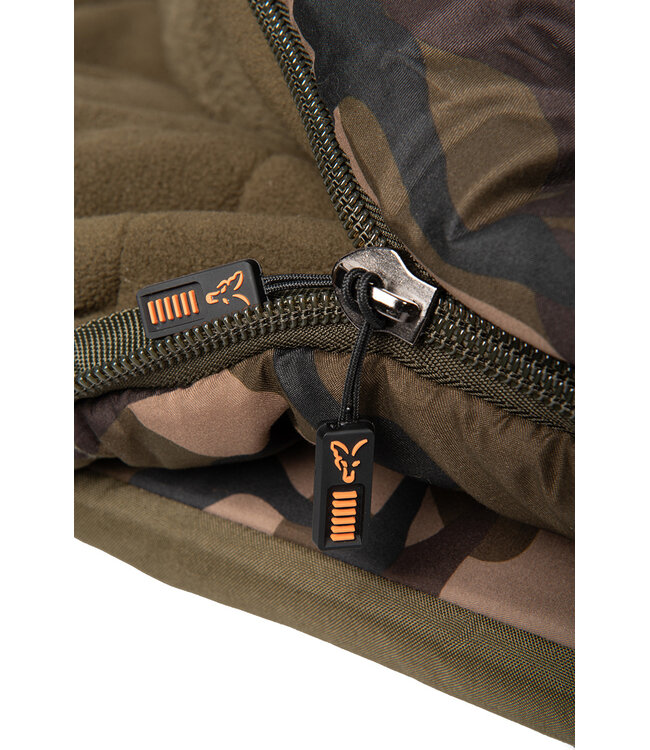 Fox Camolite Sleeping Bag – Warme Karper Slaapzak met 7 Core Hollow Fibre, Micro-Fleece, Sherpa Fleece en Hot-Foot-Pocket