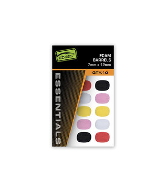 Fox Edges Essentials Foam Barrels Mixed Colours 7mm x 12mm – Foam Hakenköder für Zig Rigs