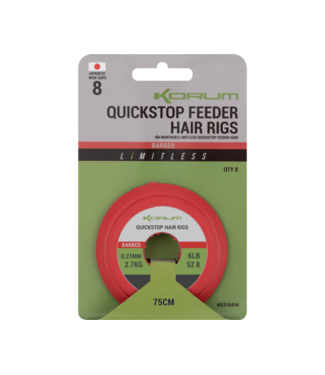 Korum Limitless Quickstop Feeder Hair Rigs Barbed 75cm – Kant-en-Klare Feeder Onderlijnen