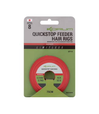 Korum Limitless Quickstop Feeder Hair Rigs Barbed 1m – Lange Kant-en-Klare Feeder Onderlijnen
