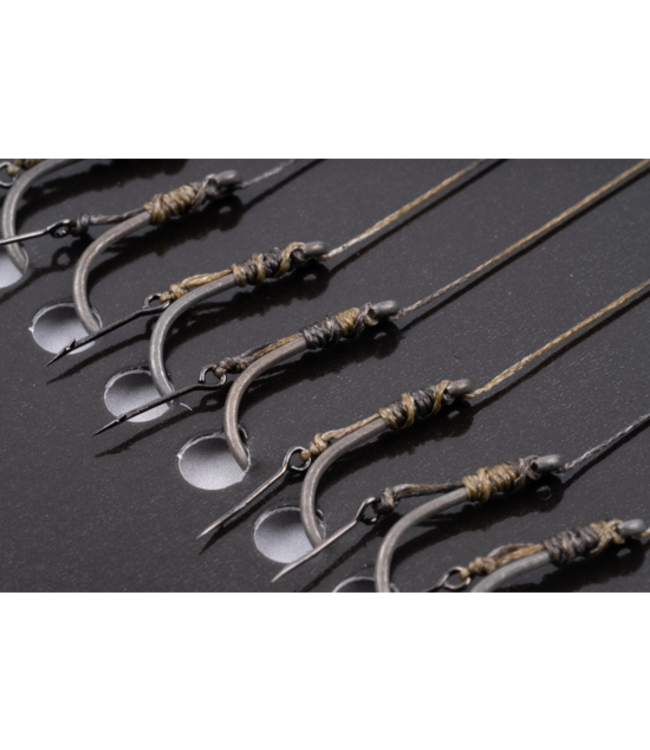 Korum 4" Power Braid Spiked Method Hair Rigs Barbed – Sterke Method Hair Rigs met Xpert Power Hook, Smokescreen Power Braid en Barbed Bait Spike