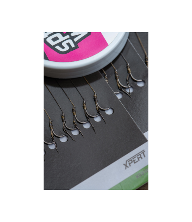 Korum 4" Power Braid Method Hair Rigs Barbed – Bas de Ligne Method Hair Rig avec Xpert Power Hook, Smokescreen Power Braid et Hair Standard